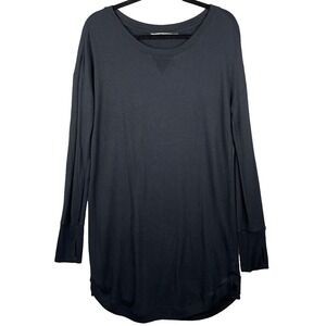 Athleta Sweatshirt‎ Dress Womens Medium Black Athleisure Activewear Thumb Holes